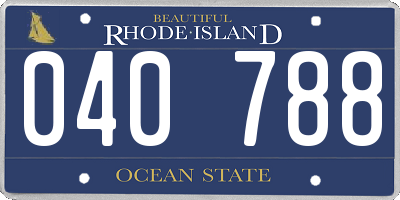 RI license plate 040788