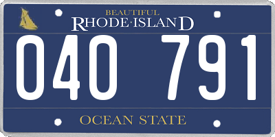 RI license plate 040791