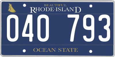 RI license plate 040793