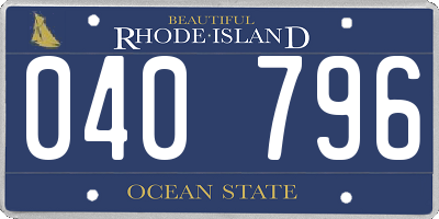 RI license plate 040796