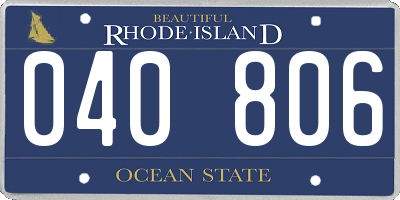 RI license plate 040806