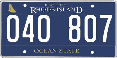 RI license plate 040807