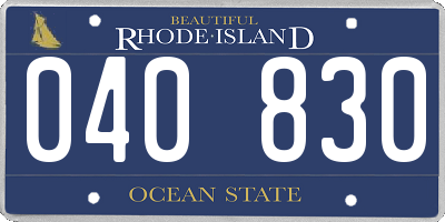 RI license plate 040830