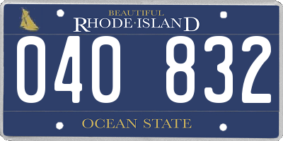 RI license plate 040832