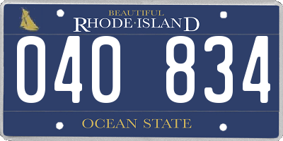 RI license plate 040834