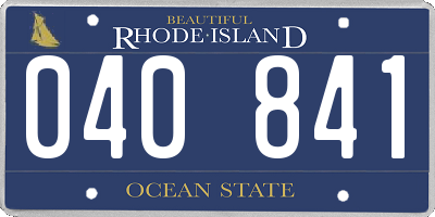 RI license plate 040841