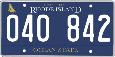 RI license plate 040842