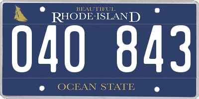 RI license plate 040843
