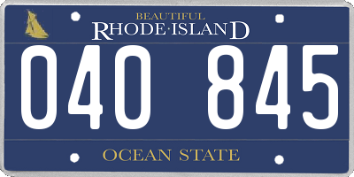RI license plate 040845