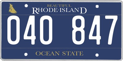 RI license plate 040847