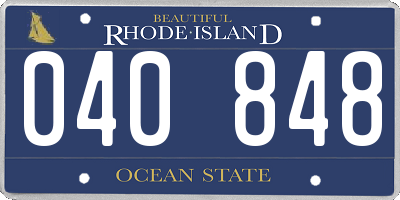 RI license plate 040848
