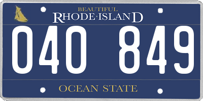 RI license plate 040849