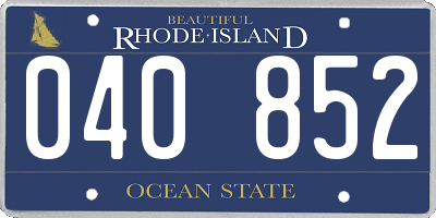 RI license plate 040852