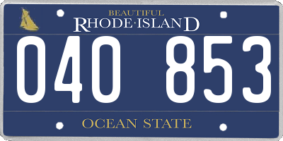 RI license plate 040853