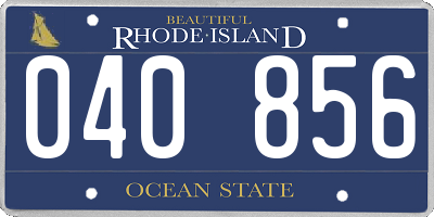 RI license plate 040856