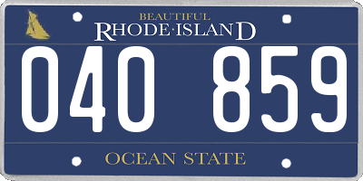 RI license plate 040859