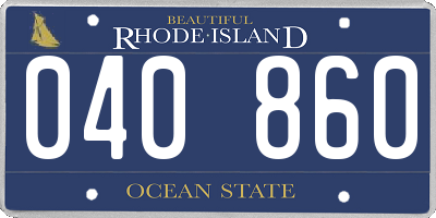 RI license plate 040860