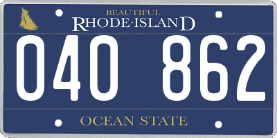 RI license plate 040862
