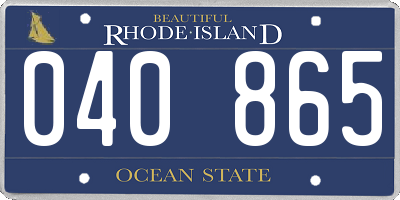 RI license plate 040865