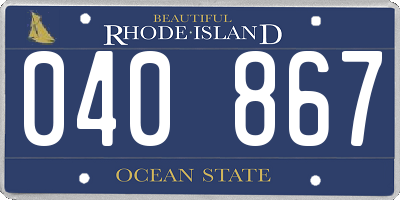 RI license plate 040867