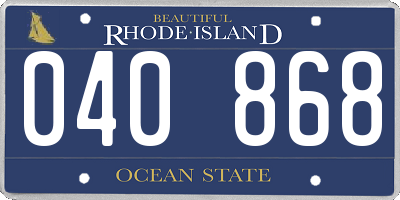 RI license plate 040868