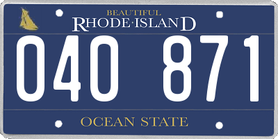 RI license plate 040871
