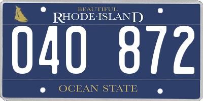 RI license plate 040872