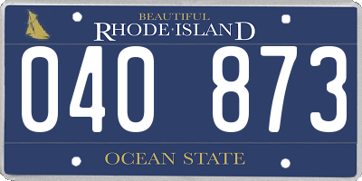 RI license plate 040873