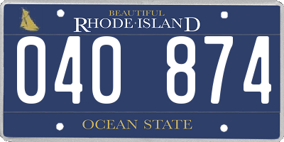 RI license plate 040874