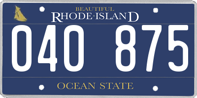 RI license plate 040875