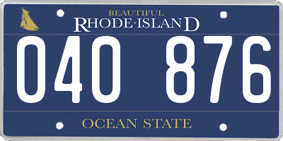 RI license plate 040876