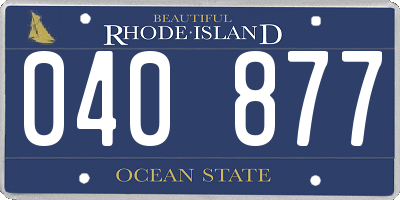 RI license plate 040877