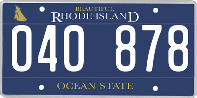 RI license plate 040878