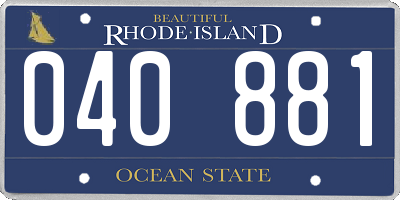 RI license plate 040881