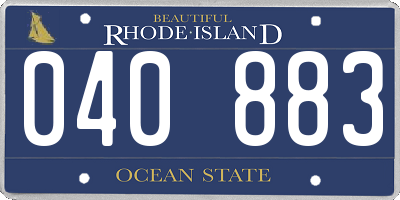RI license plate 040883