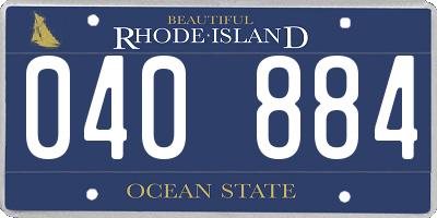 RI license plate 040884