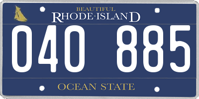 RI license plate 040885