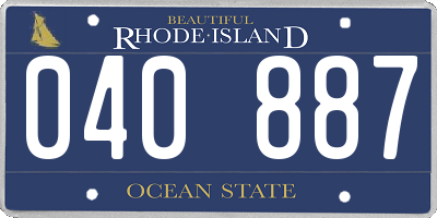 RI license plate 040887