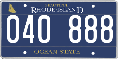 RI license plate 040888