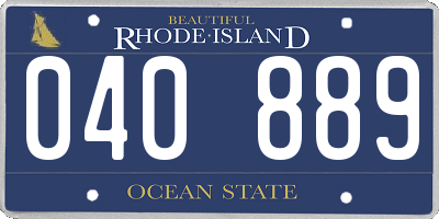 RI license plate 040889