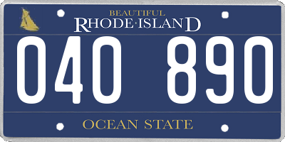 RI license plate 040890