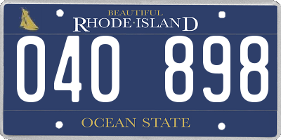 RI license plate 040898
