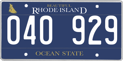 RI license plate 040929