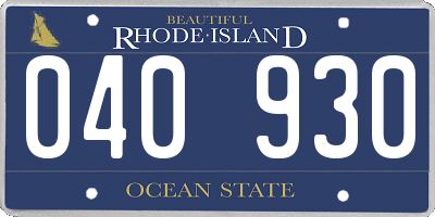 RI license plate 040930