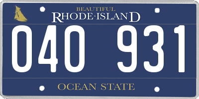 RI license plate 040931