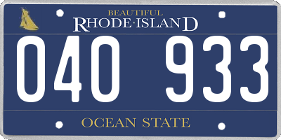 RI license plate 040933