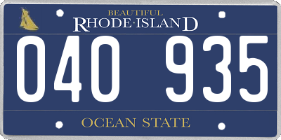RI license plate 040935