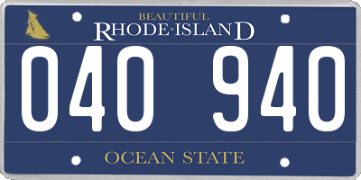RI license plate 040940