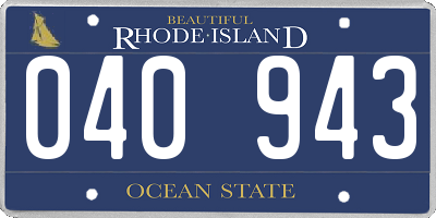 RI license plate 040943