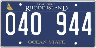 RI license plate 040944